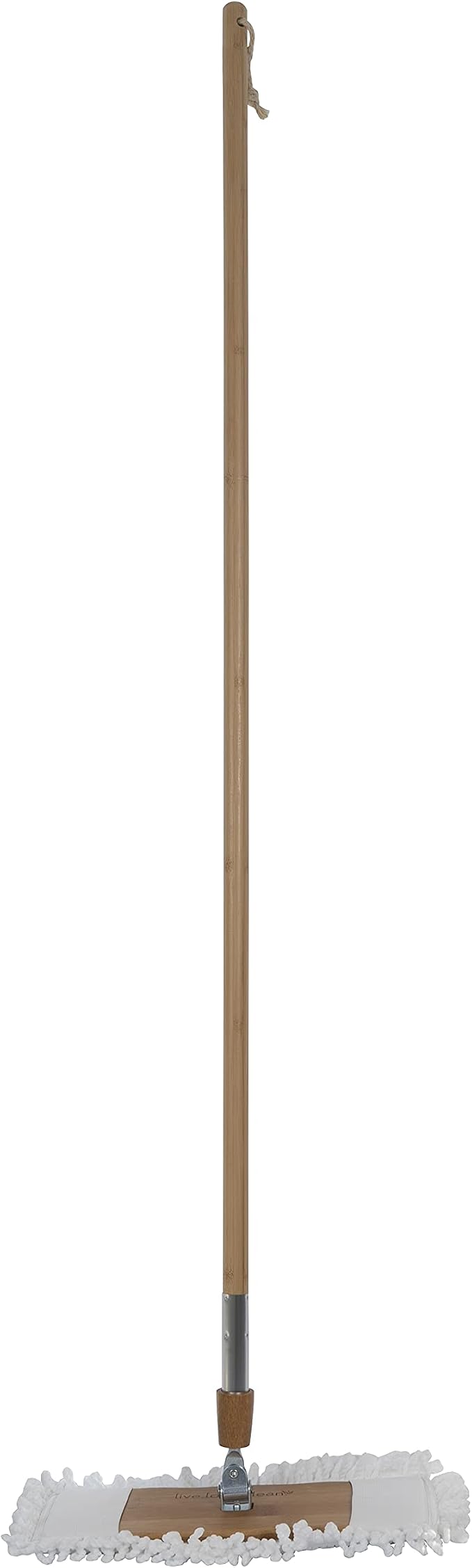 Harper Live.Love.Clean. Bamboo 2-in-1 Smooth Surface Wet/Dry Dust Mop with (2) Washable Wraparound Pads for Cleaning Dust, Pet Hair & Fine Dry Dirt