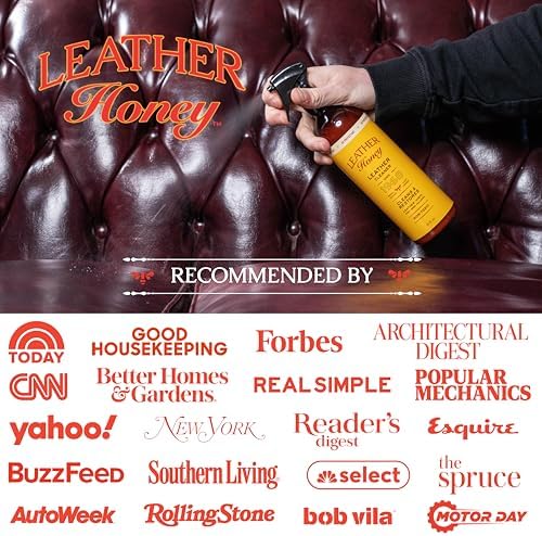 Leather Honey Conditioner and Cleaner Bundle with 8oz Conditioner, 16oz Spray Cleaner with UV Protectant, and Application Cloth