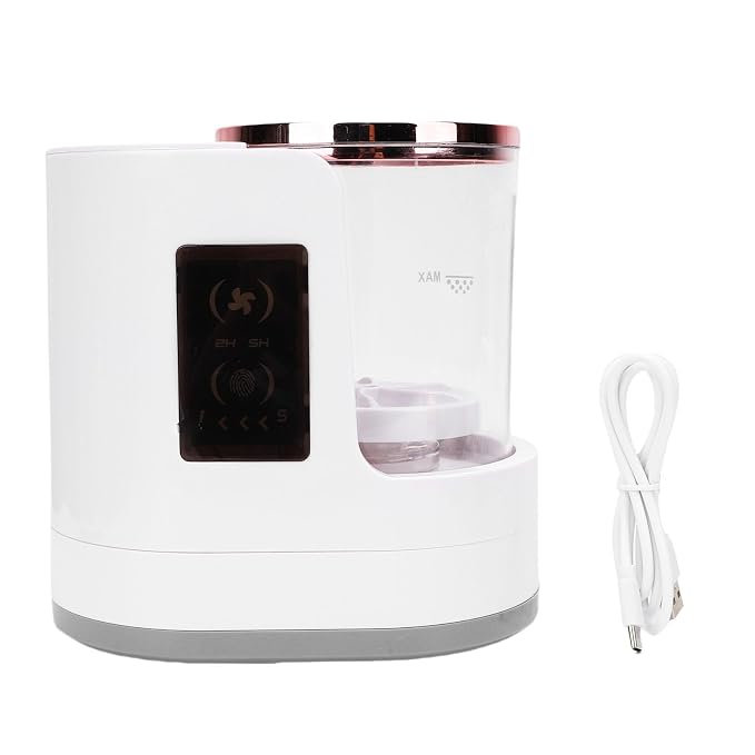 YUYTE 3 in 1 Electric Makeup Brush Cleaner and Dryer, Automatic Portable USB Makeup Brush Cleaning Machine with Holder, Fast Cleaner Tool for All Size Brushes Foundation, Eyeshadow, (White)