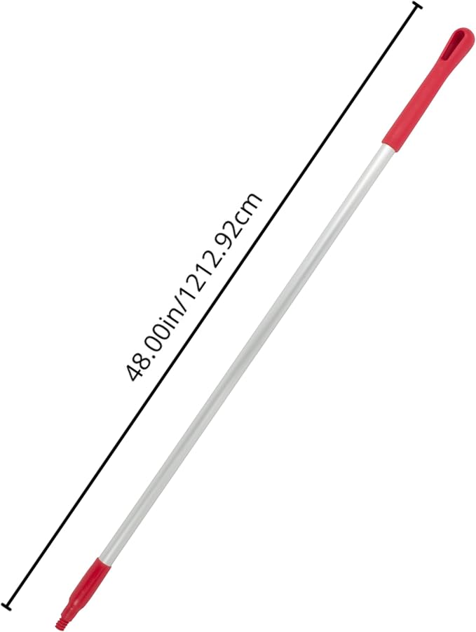 SPARTA Adjustable Aluminum Broomstick, 48” Mop and Broom Handle Replacement with Color-Coded System for Environments with Harsh Cleaning Agents, Aluminum, 48 Inches, Red, (Pack of 12)
