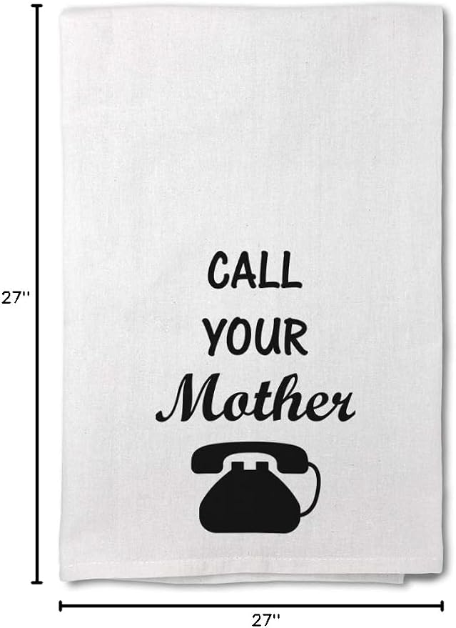 Style In Print Custom Decor Flour Kitchen Towels Call Your Mother Inspiration & Motivation Parenthood Cleaning Supplies Dish Towels Design Only