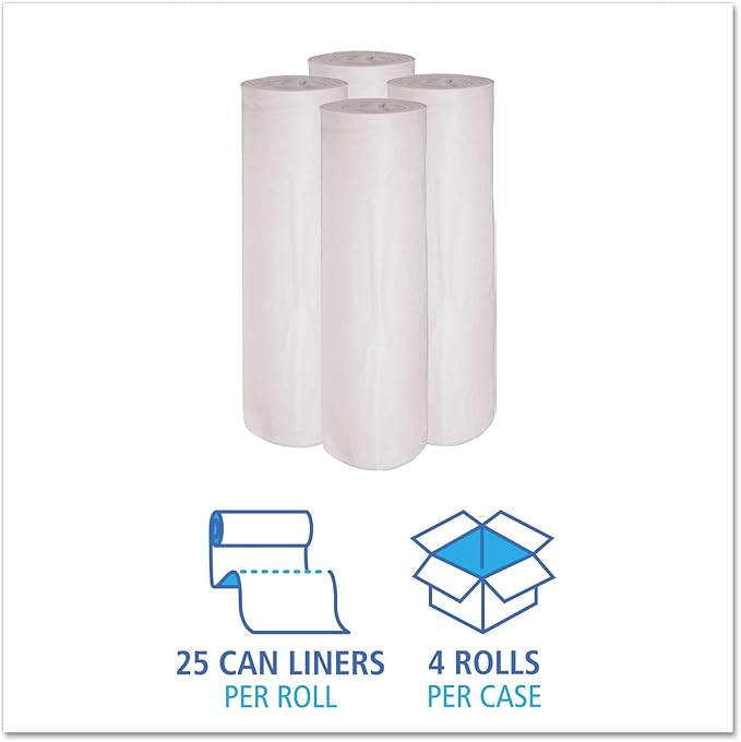 41-50 Gallon Trash Bags White, 100 Count, 30+ Gallons, Sturdy 0.6 Mil Garbage Bags, Low-Density Waste Kitchen and Bathroom Can Liners, Tear-Resistant for Commercial Wastebasket Bags, Perforated Roll