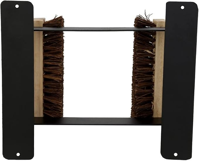 Renovators Supply Manufacturing Boot Scraper 12 in. Black Wrought Iron Floor Mount Boot Brush Scraper