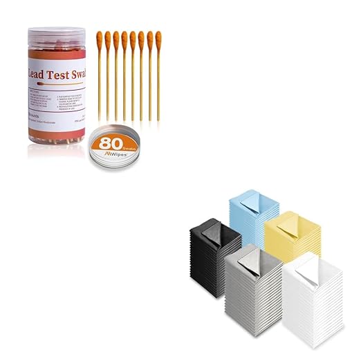 AAwipes Lead Test Kit 80 pcs + AAwipes Eyeglasses Cleaning Microfiber Cloths Bulk (5.5"x5.5", 5 Colors, 100 pcs