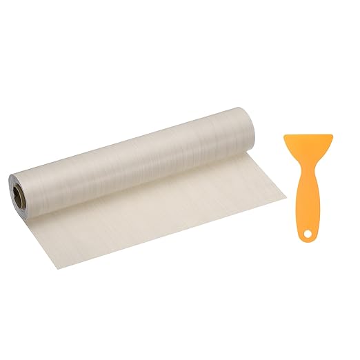 HARFINGTON Wood Grain Repair Tape 11.8 Inch x 33ft Self Adhesive Repair Patch Tape Simulated Wooden Floor Tapes with Plastic Scraper for Tables Doors Windows Furniture, White Maple