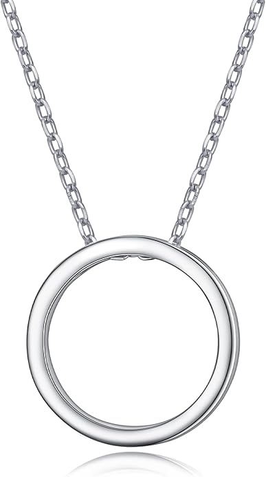 DAOCHONG 925 Sterling Silver Geometric Shapes Necklace Triangle/Rectangle/Rhombus/Circle Pendant Necklace for Women Jewelry Gifts