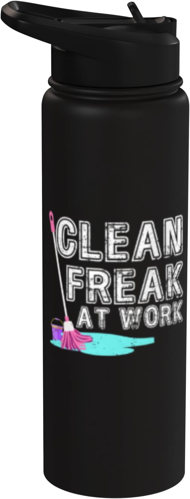 Clean Freak at Work Cleaning Stainless Steel Insulated Water Bottle