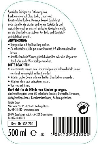 SONAX 05332000 Insect Remover