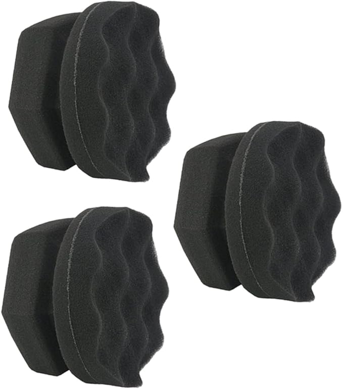 FAVOMOTO 9pcs Wave Pattern Car Waxing Sponge Handy Polishing Tool for Vehicle Wax Cleaning Detailing for Seats Dashboard Bumpers Black