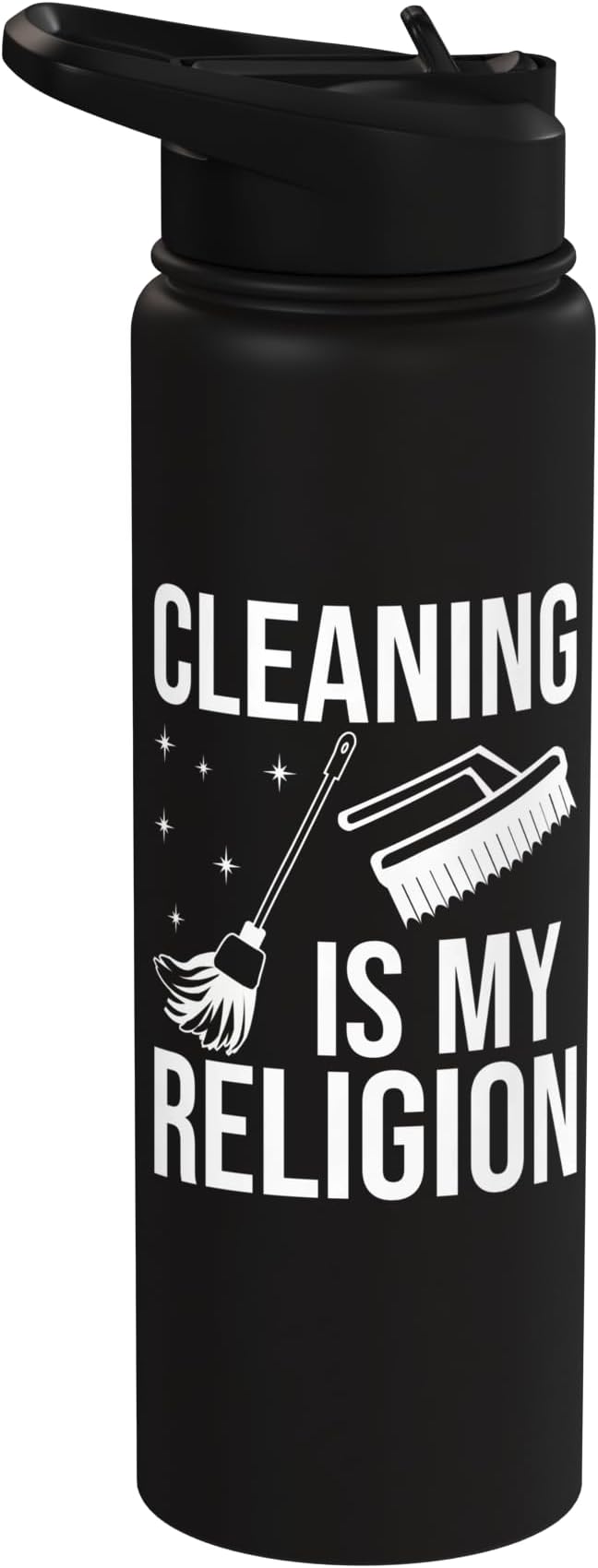 Cleaning is my Religion Cleaning Stainless Steel Insulated Water Bottle
