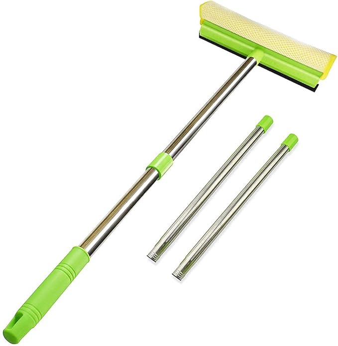 ITTAHO Extendable Window Squeegee Cleaning Tool, and Sponge Window Cleaner