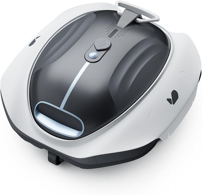 Bubot 300P Above Ground Pool Vcuum, Cordless Robotic Pool Cleaner with Powerful Suction, DirtLock Tech 2.0, Smart Sensor, Double Filtering, Fast Charging, Up to 850 Sq.Ft, Light Grey