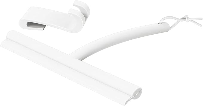 blomus VIPO Shower Squeegee with Holder, 24 cm Wide, Silicone Squeegee for Shower, Bathroom, Window Squeegee, Windscreen Squeegee, White