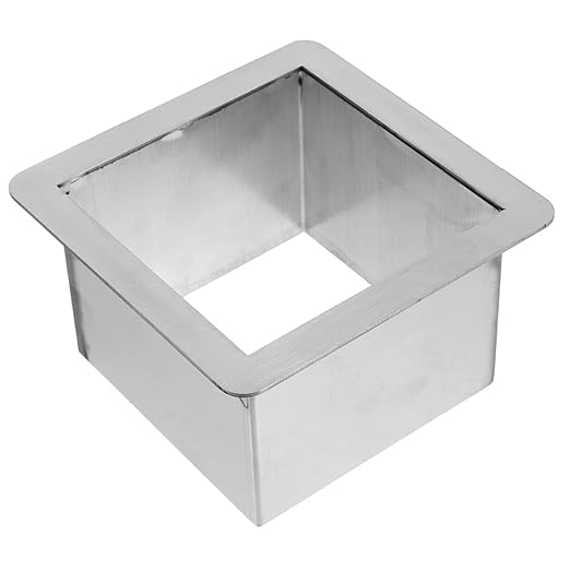 STOBAZA 6.3 Inch Square Drop-in Trash Chute, 304 Stainless Steel Built-in Countertop Trash Can Grommet for Kitchen Waste Bin, Rustproof & Easy-Clean Insert for Seamless Cabinet Design