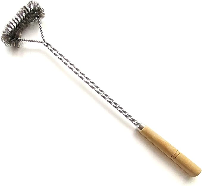 SUNRISE Fryer Brush with Long Handle (Stainless Steel, Single Brush)