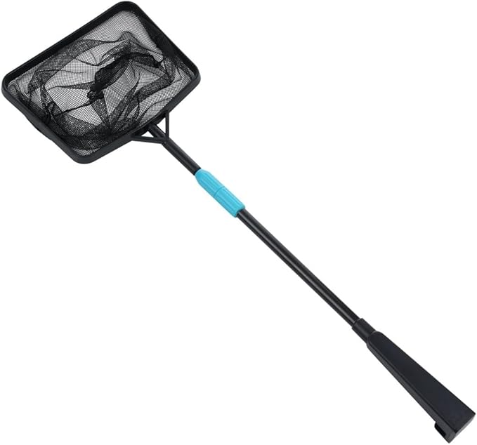 Leaf Skimmer For Pool And Pond, Extendable Pole With Fine Mesh Net, Large-Capacity Bag For Debris Collection
