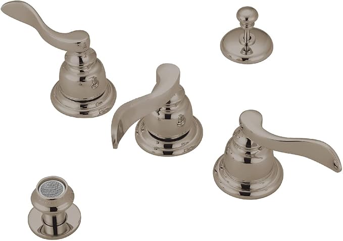 Kingston Brass KB8328NFL NuWave French Bidet Faucet, Brushed Nickel, 8 x 8 x 3