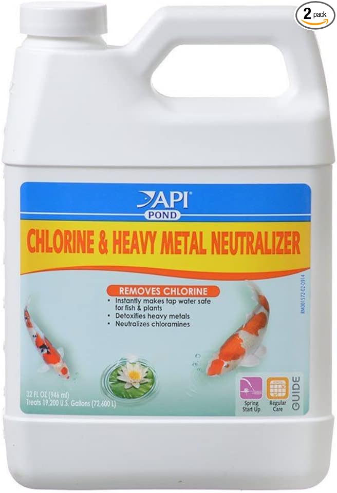 (2 Pack) Mars Fishcare Pondcare Chlorine and Heavy Metal Neutralizer 32 Ounce