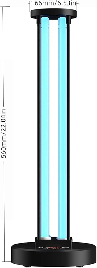 55W UV Light Sanitizer, Ultraviolet Lamp with Remote Control Portable Ultraviolet Light Sanitizer UVC Home Disinfection Device for Home, Room & Kitchen, Ultraviolet Light with 3 Speed Timings