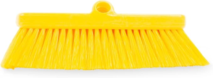 SPARTA 41278EC04 Flo-Thru Plastic Wall Scrub Brush, Equipment Brush With Soft Nylex Bristles For Industrial Kitchens, Hospitals, Commercial Cleaning, 4 Inches, Yellow, (Pack of 12)
