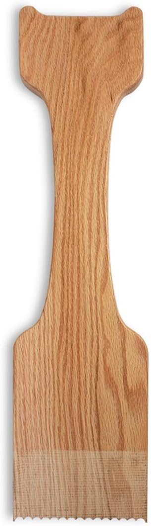 CONSDAN Wood Grill Scraper, Soild Oak Wooden Grill Brush, Grill Scraper for Outdoor Grill, Bristle Free Grill Scrapers, Grill Grate Cleaner Safe Wood Grill Brusher