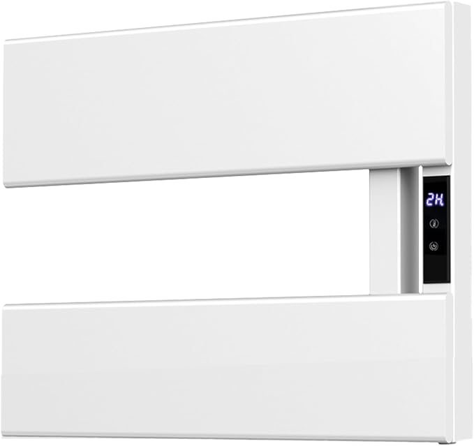 Electric Towel Warmer with Smart LED Timer, Modern [2/3/4] Bar Large Panel Heated Towel Rack, Wall-Mounted Plug-in/Hardwired 2-in-1, Rapid Warmth for Bathrooms, [Matte Black/Alpine White]
