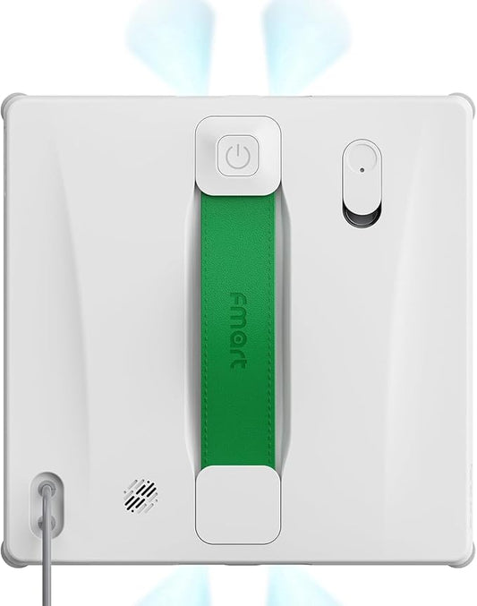 FMART W8 Mini Window Cleaning Robot, 8000Pa Suction, Ultra-Slim 2.36 in, 4-Way Ultrasonic Spray, Edge-Cleaning Route, Smart Path Planning, 9-Stage Safety, App & Remote Control
