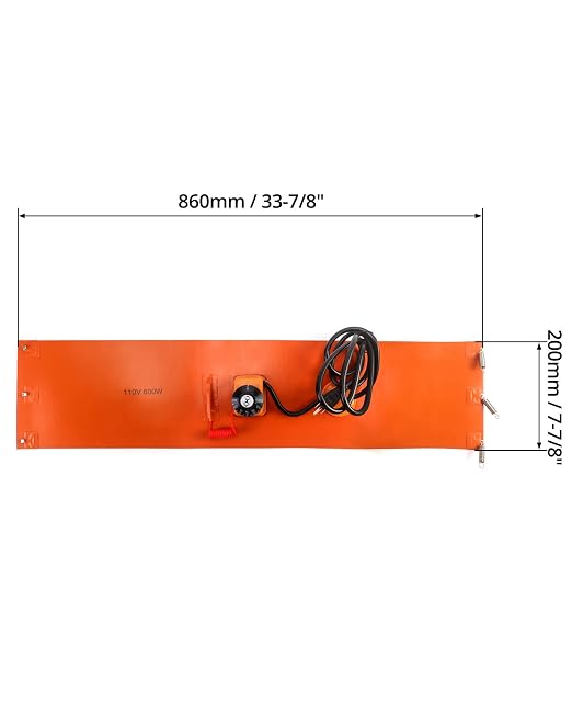 QWORK Drum Heater Band 2 Pack, 800W 120V 5 Gallon Pail/Barrel Wrap with Adjustable Thermostat 80-300°F, Insulated Silicone Heating Blanket with Spring Fit for Metal Oil Drum/Grease Keg