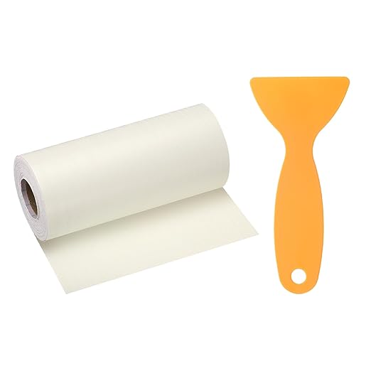 HARFINGTON Wood Grain Repair Tape 4 Inch x 33ft Self Adhesive Repair Patch Tape Simulated Wooden Floor Tapes with Plastic Scraper for Tables Doors Windows Furniture, Beige Wood