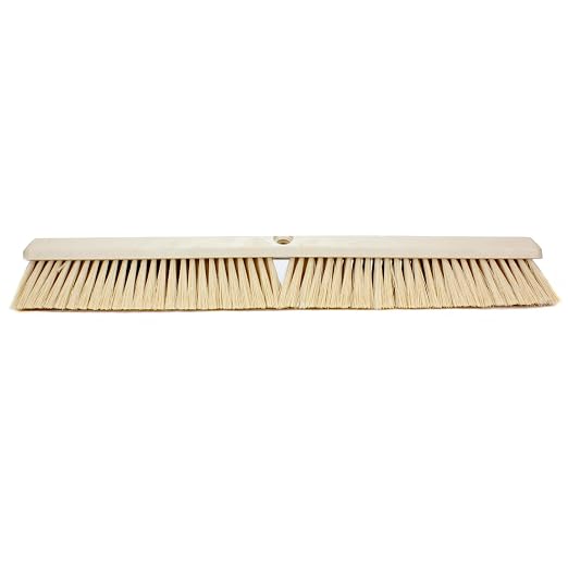 SPARTA 41891EC25 Omni Sweep Plastic Push Broom Head, Heavy Duty, Industrial Broom With Color Code System For Outdoor, Indoor, Garage, Concrete, Patio, Kitchen, Bathroom, 24 Inches, Tan, (Pack of 12)