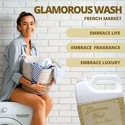Worldwide Nutrition Bundle: Tyler Glamorous Wash French Market Fine Laundry Liquid Detergent - Luxury Liquid Laundry Detergent - 1.89L (64 Fl Oz) Liquid Detergent and Multi-Purpose Key Chain