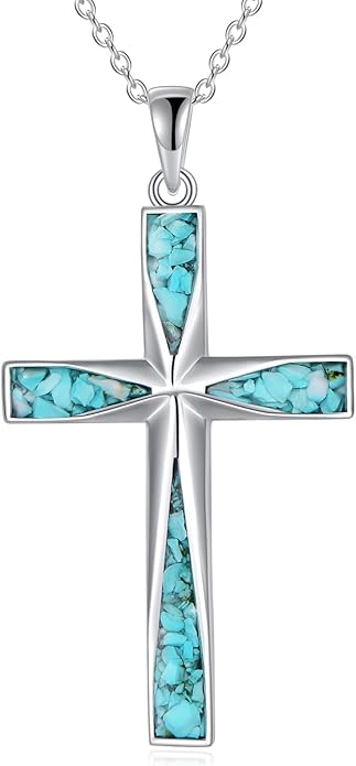 ONEFINITY Religious Cross Pendant Necklace Sterling Silver Origami Cross Pendant Gifts for Women Men Jewelry
