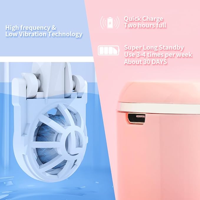 Contact Lens Cleaner, Portable Soft Contact Lens Cleaning Machine with USB Charger, Automatic Vibration Contact Lenses Cleaner Case for Traveling (Pink)