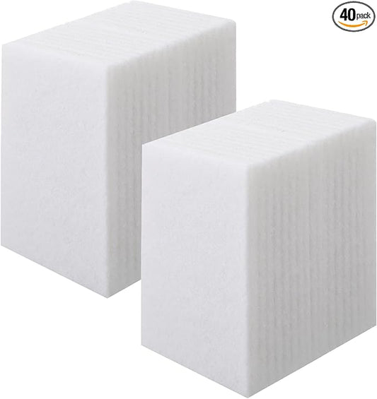 Hoolerry 40 Pcs White Scrub Pads Light Duty Scouring Non Woven Pad Non Scratch Abrasive Hand Multipurpose Scouring Sponge Multi Surface Scrubber Pads for Cleaning Polishing Home(4.5 x 10 Inch,White)