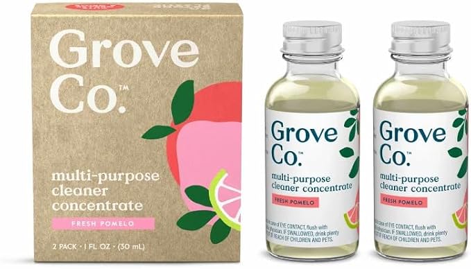 Grove Co. Concentrated Multi-Purpose Cleaner - 1 Fluid Ounce, Pack of 2 Refills - Plant-Based Surface Cleanser, Hardwood & Tile Household Liquid Refill Pack