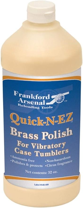 Frankford Arsenal Bottle of Ammonia-Free Quick-N-EZ Brass Polish for Tumbler and Reloading