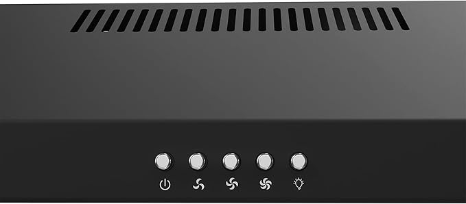 COSMO COS-5U30-BK 30 in. Delta Collection Ducted Under Cabinet Range Hood, Button Controls, Reusable Filters, LED Lights in Matte Black