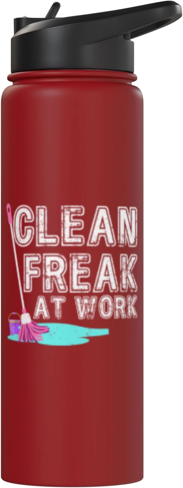 Clean Freak at Work Cleaning Stainless Steel Insulated Water Bottle