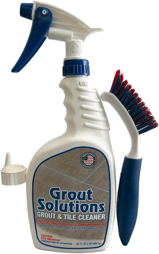 Professional-Grade Grout Cleaner for Tile0, With Large and Small Brush – Acid-Free Formula for Safe, Deep Cleaning and Stain Removal