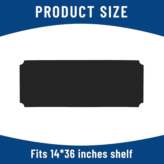 Frienda Set of 5 Wire Shelf Liner 14 x 36 Inch Heavy Duty Waterproof Shelf Liners for Wire Shelving, Non Adhesive Plastic Mat for Metal Rack Kitchen Shelves, Shoe Rack(Black)