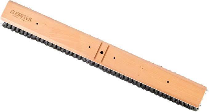 Restaurantware-BROOM HEAD ONLY: Clean Tek Professional 24-Inch Broom Head, 1 Heavy-Duty Push Cleaning Tool - Handle And Brace Sold Separately, Fine Plastic Bristles, Wooden, Commercial Use