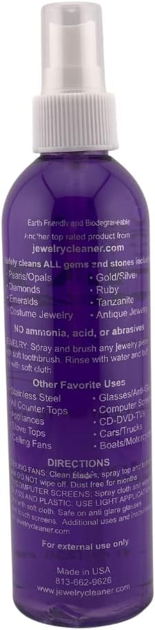 That's Amazing Jewelry & More Cleaner - Sparkling Gold, Silver, Platinum, Antique, Costume, Diamonds, Opals, Pearls, You Gotta See It to Believe It 8 Ounce (Spray Top) by JewelryCleaner.com