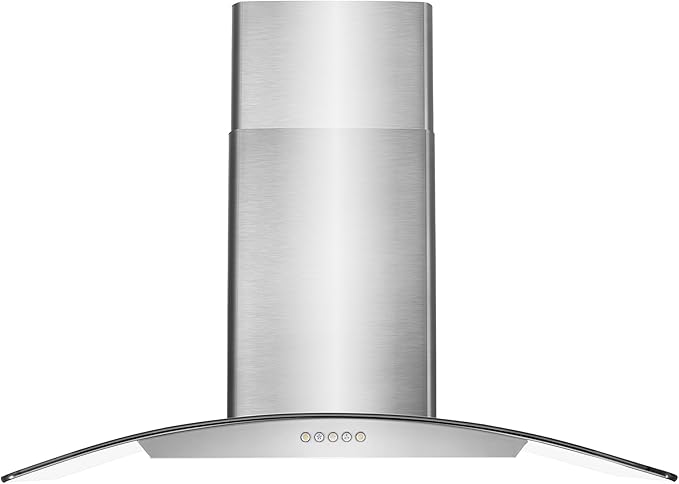 COSMO COS-668A900 36 in. Vista Collection 380 CFM Ducted Wall Mount Range Hood, Button Controls, LED Lights, Stainless Steel