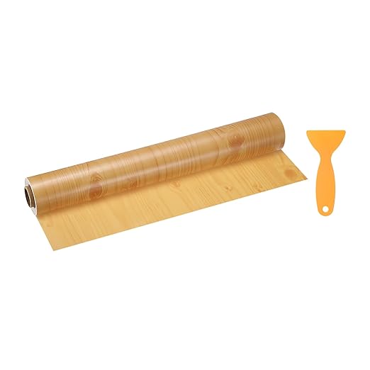 HARFINGTON Wood Grain Repair Tape 15.7 Inch x 33ft Self Adhesive Repair Patch Tape Simulated Wooden Floor Tapes with Plastic Scraper for Tables Doors Windows Furniture, Cherry