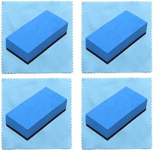 Ceramic Coating Applicator Kit – Blue Sponge & Microfiber Cloth，Compatible for Car Wax, Glass & Paint Protection(4Pcs Sponge Cloth)