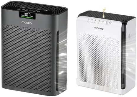 MOOKA 2 Air Purifiers KJ190H Grey and M200L for Home Large Room up to 2200ft²