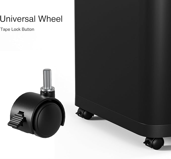 ELLO&ALLO Garbage Can Motion Sensor Trash Can 8 Gallon for Kitchen with Roll Up Lid, Automatic Touch Free High-Capacity with Wheels Black Waste Bin