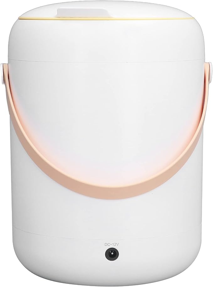 Portable Mini Washing Machine, Compact 3L Ultrasonic Turbine Washer with Auto Shut Off Gravity Drain Cover for Apartment RV ABS White 8.5 x 6.1 in