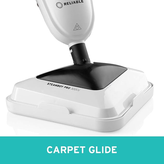 Reliable 300CU Steamboy Pro 3-in-1 Scrub and Steam floor mop with carpet glide - Electric steam scrubber, steam cleaner with 4 microfiber pads, for tile, grout, hardwood floors, 180-degree swivel head