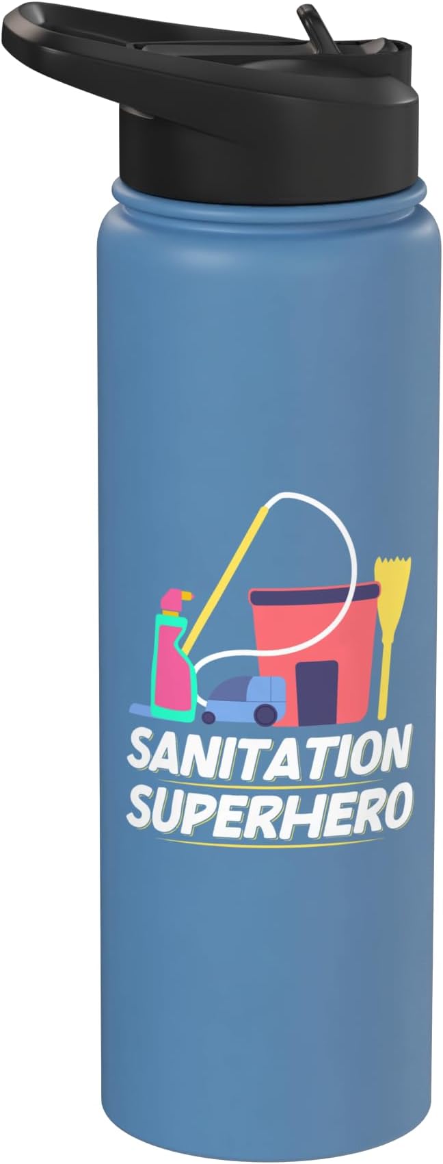 Sanitation Superhero Cleaning Stainless Steel Insulated Water Bottle